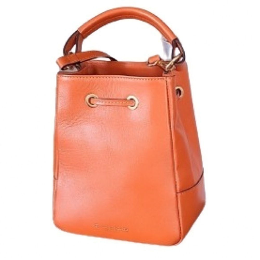Divina Firenze Giada Rust Genuine Leather
Crossbody Bucket Bag, Made in Italy.